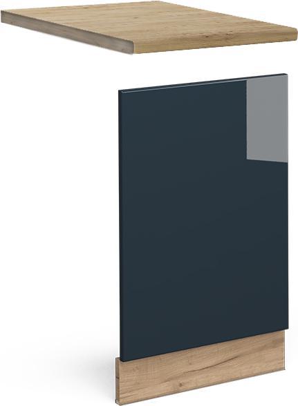 Blau, Dunkelblau hochglanz, Goldkraft Eiche