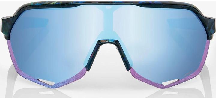 Actual product image 100% Glasses S2 -Black Holographic -Hiper Blue Multilayer Mirror Lens (Black Holographic, Ice blue)