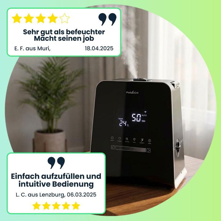 Produktbild Nedis SmartLife Luftbefeuchter | 30 W | Mit kühlem und warmem Nebel | 5.5 l | Hygrometer | Timer | F