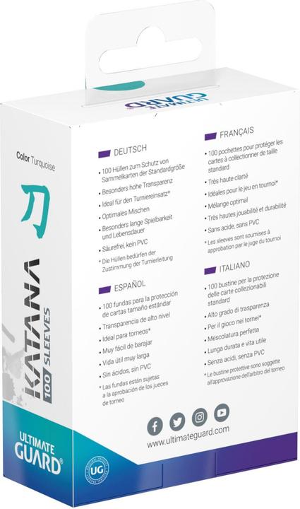 Actual product image Ultimate Guard Kartenhülle Katana Sleeves Standardgrösse Türkis100