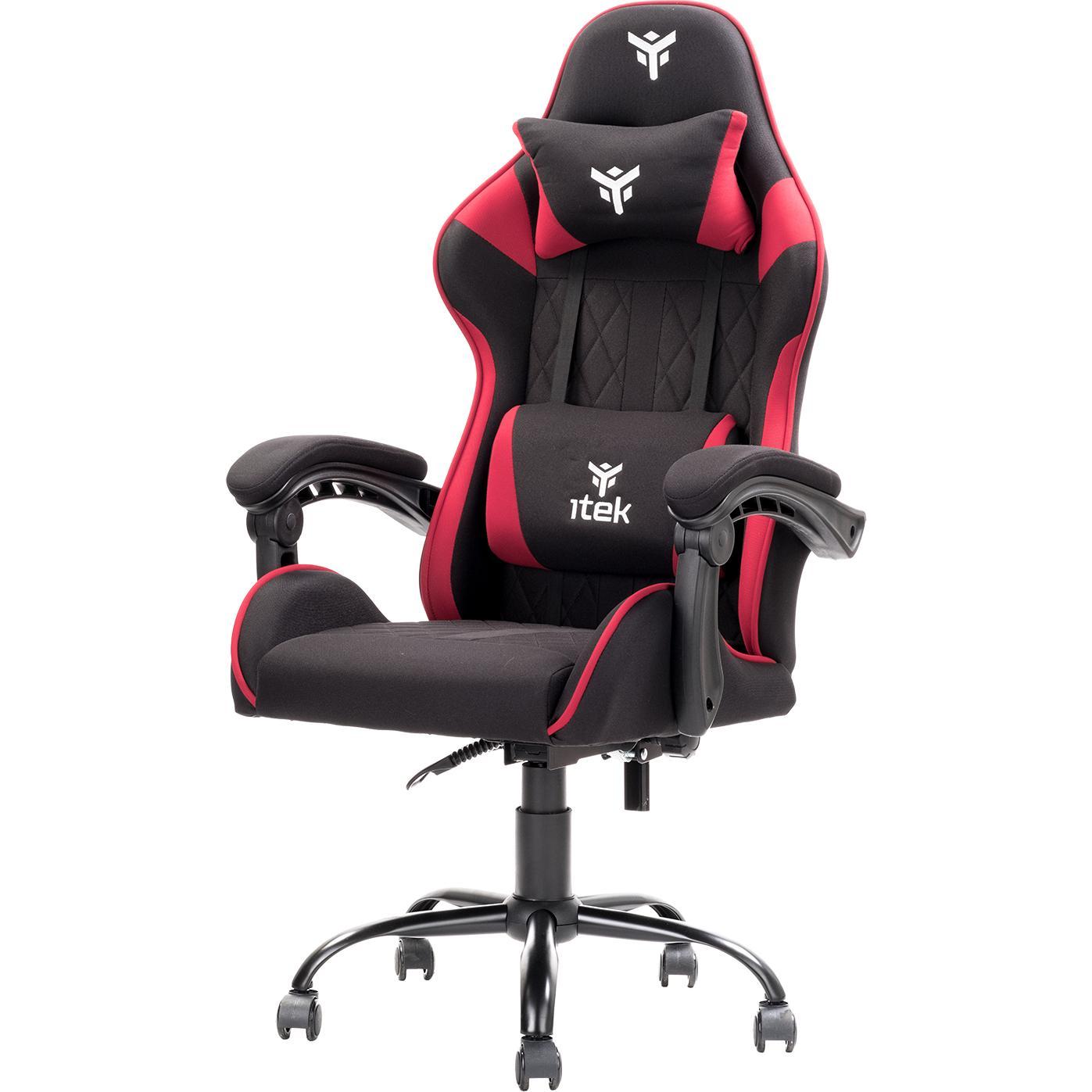 Itek Fauteuil Gamer compatibile Rhombus FF10 (Noir/Rouge), Sedia gaming, Nero, Rosso