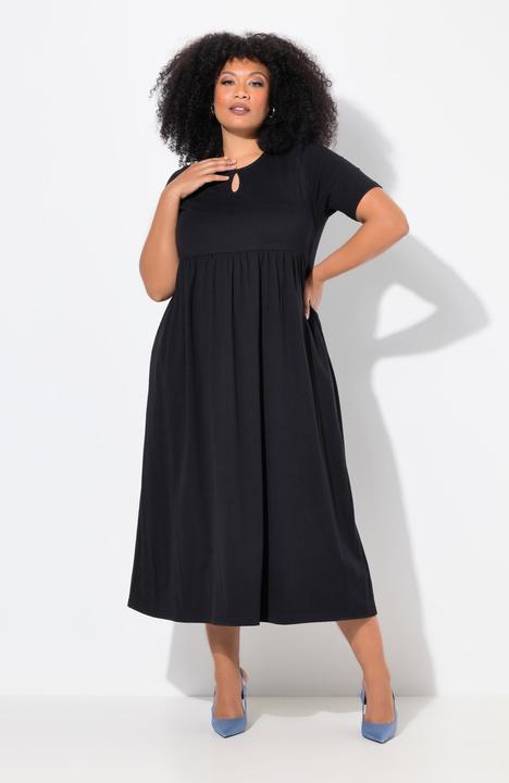 Image du produit Ulla Popken Robe maxi coupe évasée, poches, décolleté rond et manches courtes (58)
