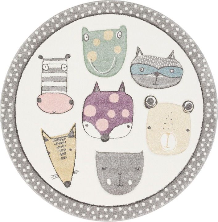 Immagine prodotto Pergamon Tappeto per bambini Maui Kids Happy Animals (120 x 120 cm)