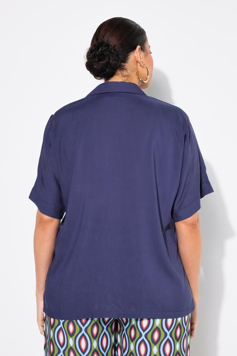 Immagine prodotto Ulla Popken Blusa dal taglio oversize con spacchetto sulle spalle, collo da camicia e mezze maniche (62)