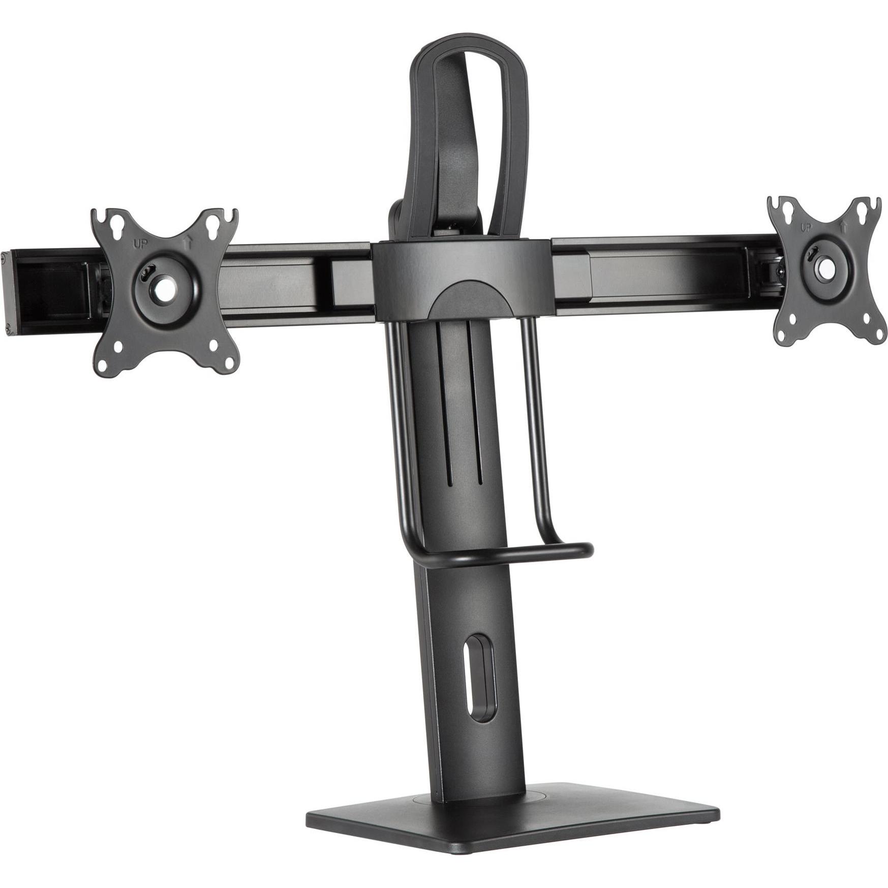 Gembird Stojak biurkowy na dwa monitory z regulacją wysokości 17-27inch do 6kg (Tavolo, 27", 12 kg), Supporto per monitor, Nero