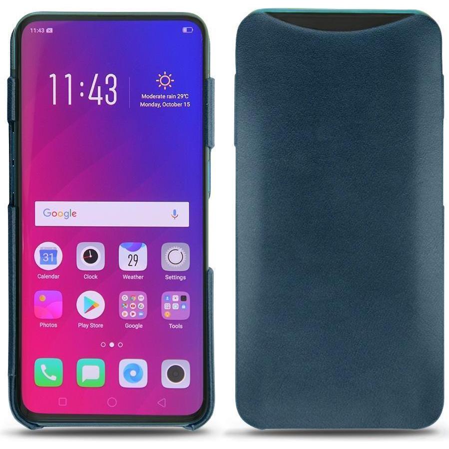 Noreve Lederschutzhülle (Oppo Find X), Smartphone Hülle, Blau
