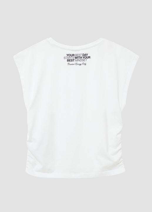 Produktbild S.Oliver T-Shirt Jersey-Shirt im V-Shape mit Raffung und Printdetail (158, 164)