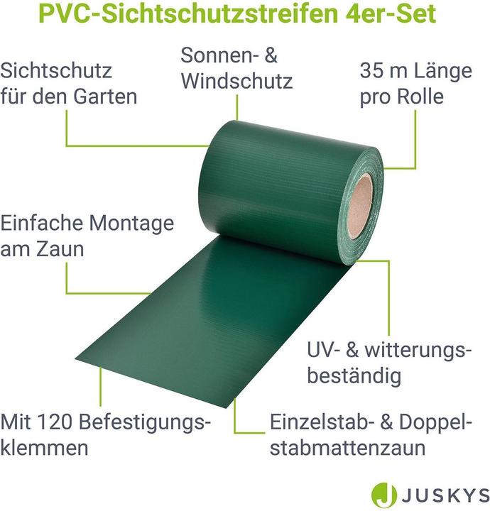Actual product image Juskys PVC privacy strips fence screen set (400 cm)