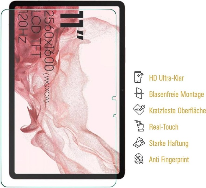 Actual product image Protectorking 1x 9H Panzerglas flexibel HD Klar (1 Piece, Galaxy Tab S8)