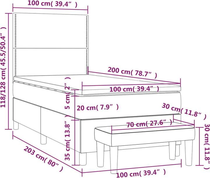 Actual product image vidaXL Royalty Plain with nails (100 x 200 cm)
