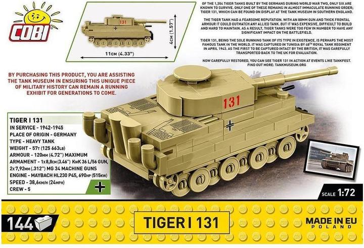 Produktbild Cobi H.C. WWII Tiger I 131 1:72
