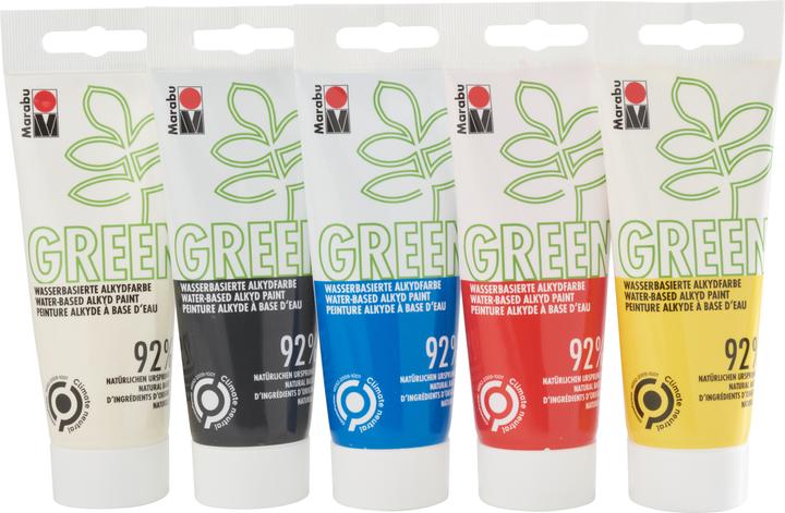Actual product image Marabu Craft Paint Alkyd Paint Green Set Basic, 5 x 100 ml (500 ml)