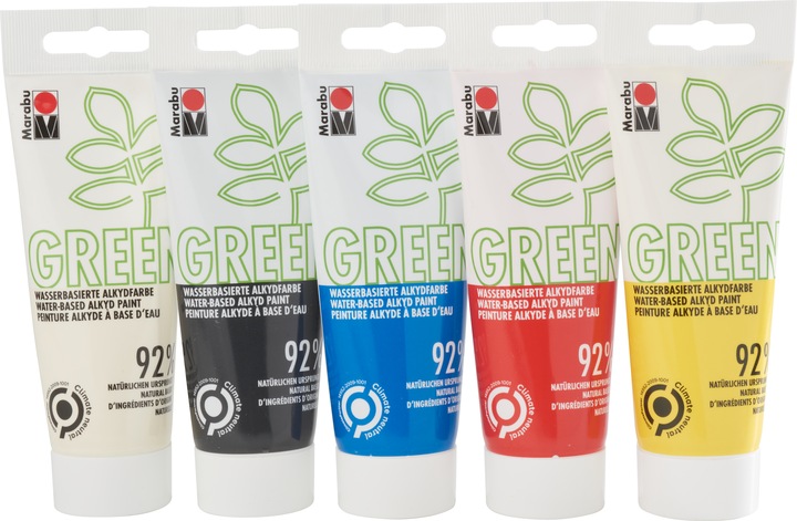Immagine prodotto Marabu Craft Paint Vernice Alchidica Verde Set Basic, 5 x 100 ml (Multi, 100 ml)
