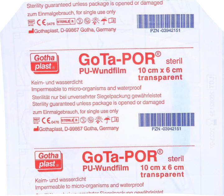Produktbild Gothaplast GoTa-POR steril 10 cm x 6 cm transparent PU-Wundfilm, 1 St. Pflaster (1x)