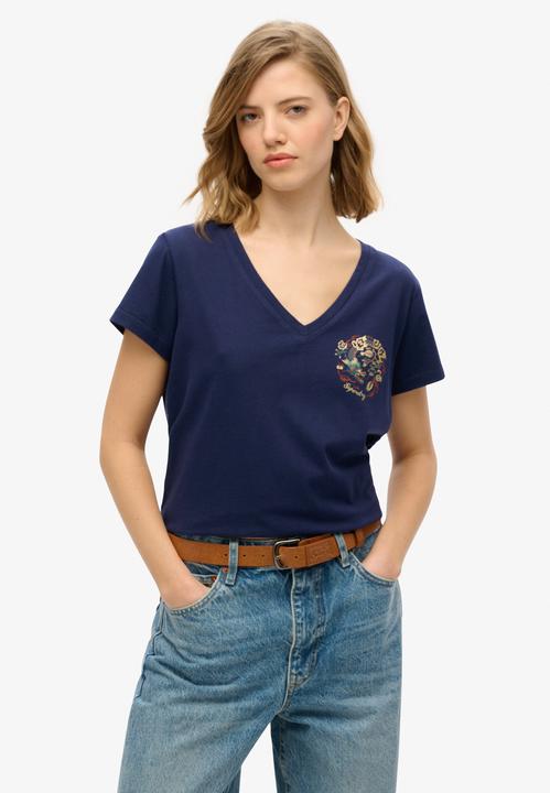 Actual product image Superdry Suika Metallic Relaxed Vee Tee (XS)