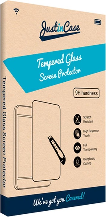Actual product image Just in Case Tempered Glass Clear Screen Protector Samsung Galaxy Tab S7+/S7 FE/S8+ (1 Piece, Galaxy Tab S7 FE)