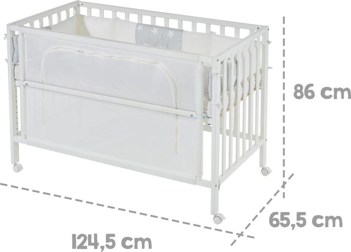 Actual product image Roba Room Bed 60x120 cm stars gray (60 x 120 cm)