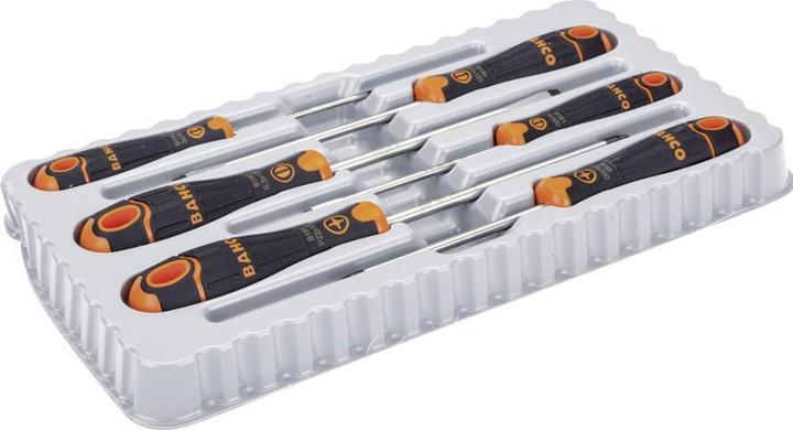 Produktbild Bahco BahcoFIT Schraubendreher-Satz für Schlitz- und Pozidriv-Schrauben mit Gummigriff - 6-teilig (Pozidriv-Kreuzschlitz (PZ))