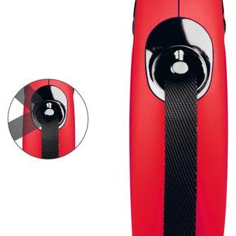 Laisse flexi New Comfort L rouge, 5 m pour chien - taille M : jusqu'à 25 kg