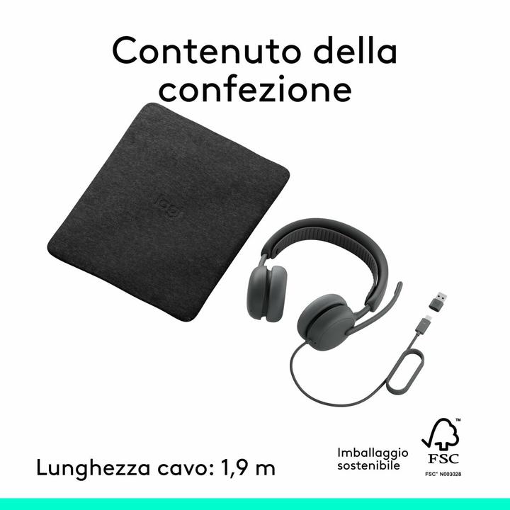 Actual product image Logitech 981-001498, Wireless, Graphite (Cable, Wireless, USB-C, Zoom)