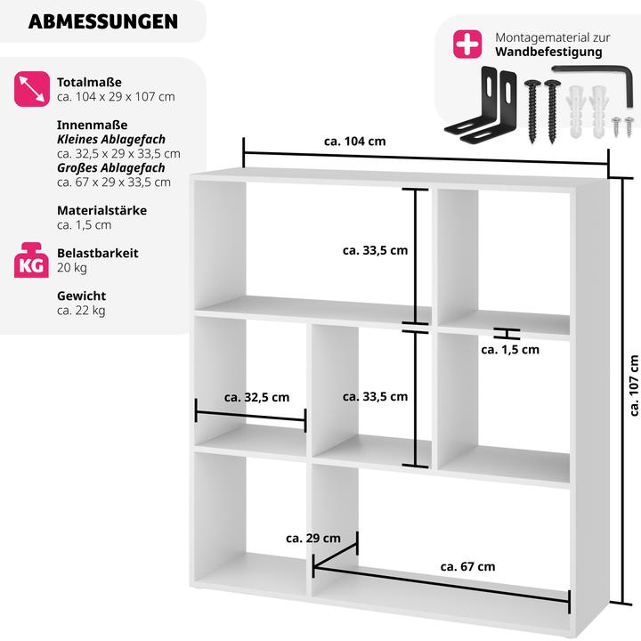 Image du produit tectake Séparation de pièce (104 x 29 x 107 cm)