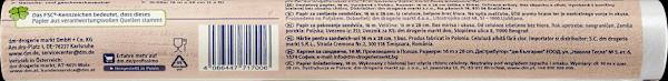 Valeurs nutritives et ingrédients dm Profissimo Papier à beurre