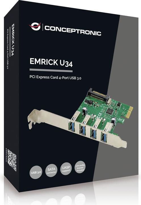 Conceptronic Carte PCI Express 4 ports USB 3.0