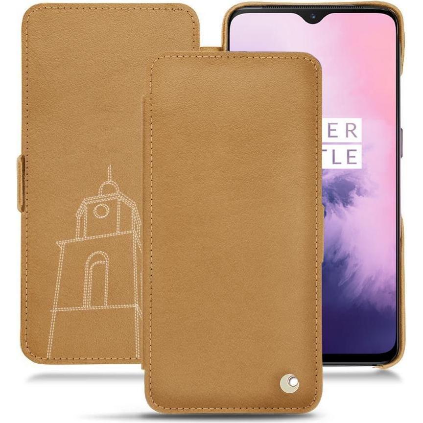 Noreve Lederschutzhülle horizontal (OnePlus 7), Smartphone Hülle, Braun