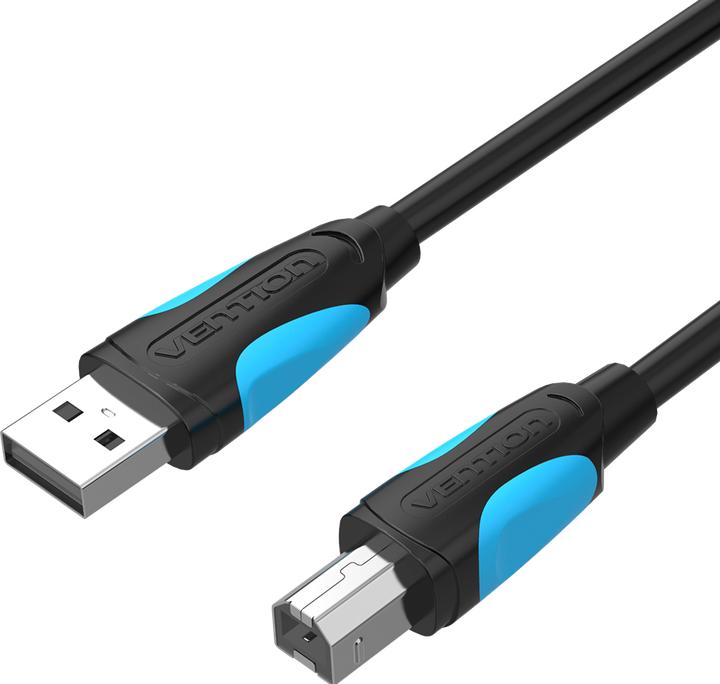 Produktbild Vention USB 2.0 Kabel Typ A-B, schwarz - 2m (2 m, USB 2.0)