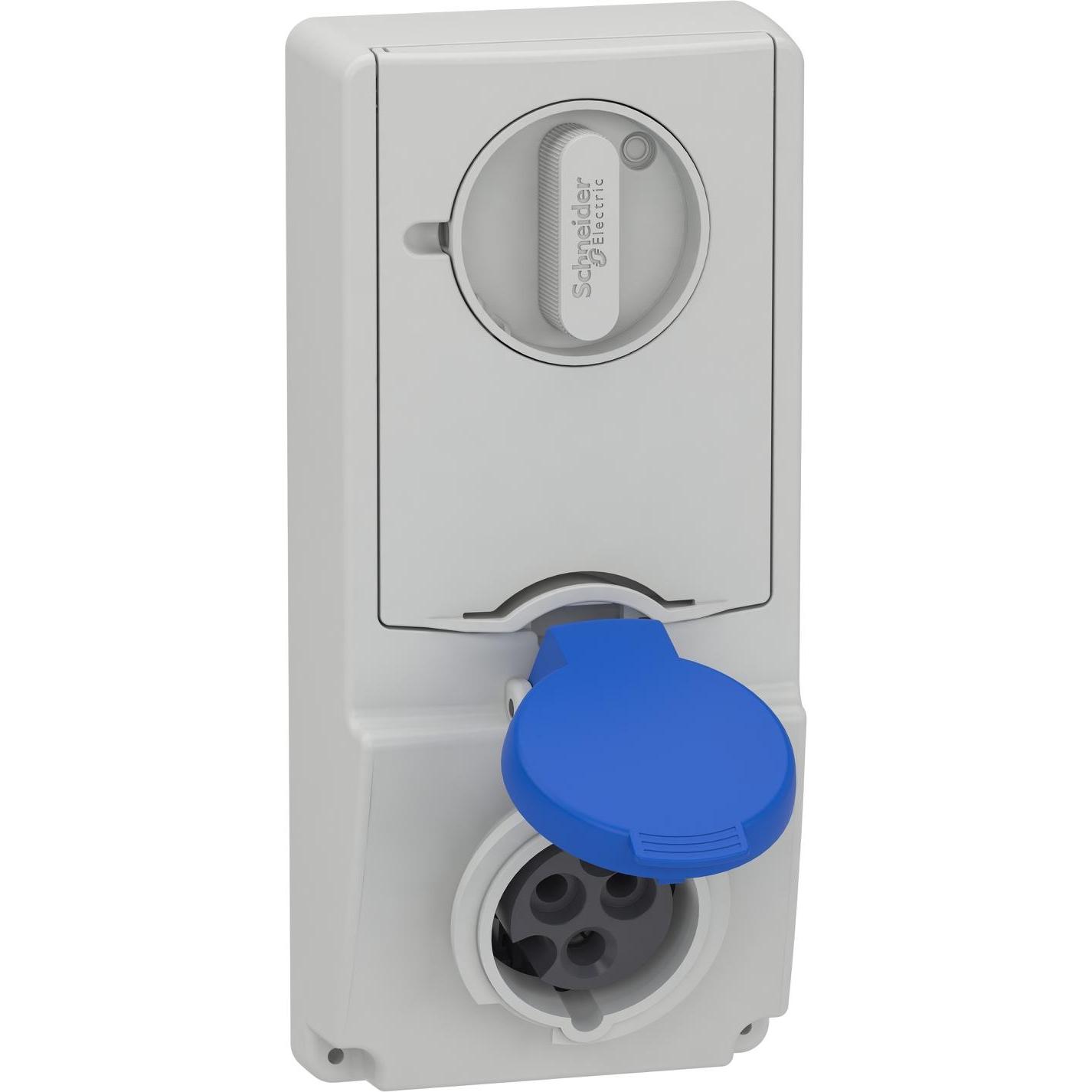 Schneider Electric, Steckdose, SE 82131 Anbausteckdose Verrieg. Ip44 16A 230V 3P