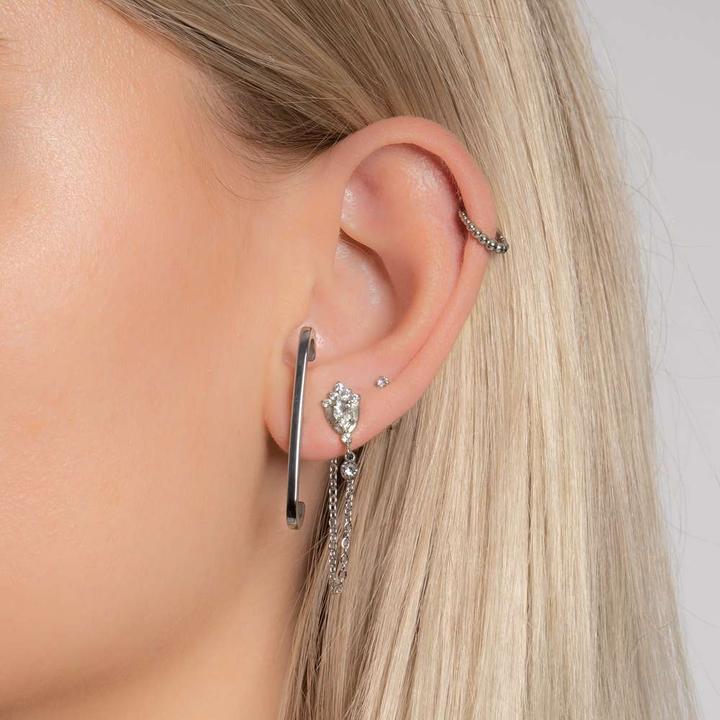 Image du produit Bijouteria Clous d'oreille (Acier inoxydable, Zircone, PVC)