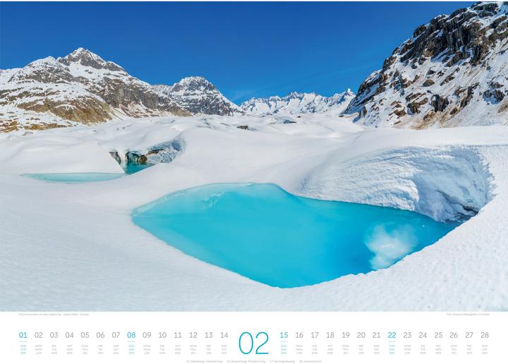 Image du produit Naturparadies Alpen Kalender 2026 (54 x 42 cm, Couverture rigide, Anglais, Français, Allemand)