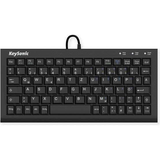 KeySonic ACK-3401U (DE, Kabelgebunden), Tastatur, Schwarz