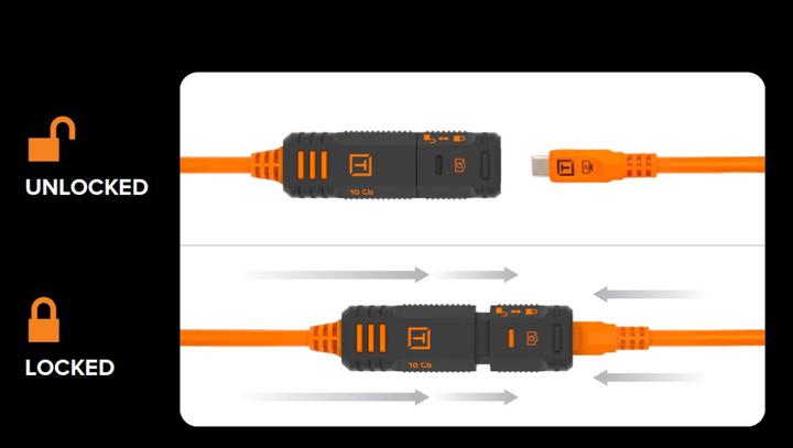 Actual product image Tether Tools TetherPro Optima 10G USB-C TetherBoost Locking Extension Cable (4.80 m, USB 3.2 Gen 2, 100 W)