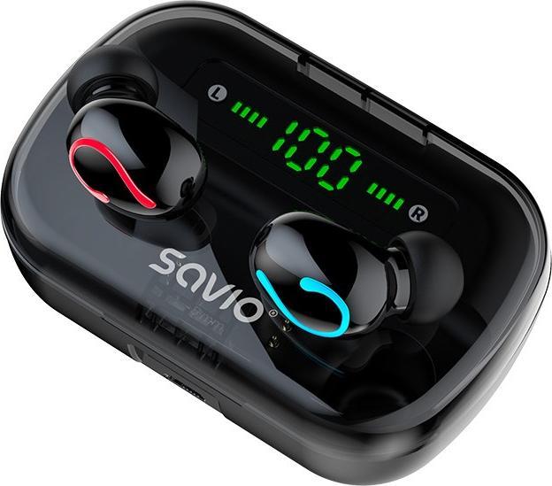 Actual product image Savio TWS-06 Bluetooth 5.0 + EDR Headphones & Headset in Ear Black (Wireless)