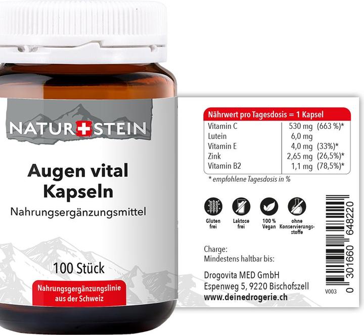 Actual product image Naturstein Eyes Vital Caps (100 Piece, Capsules, 154 g)