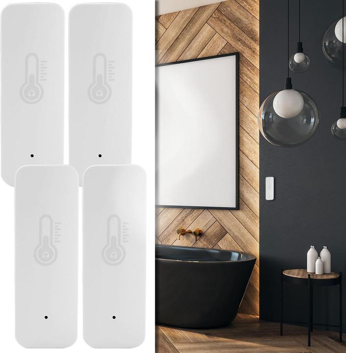 Actual product image Casativo Temperatur- & Luftfeuchtigkeits-Sensor mit Sprachsteuerung & App, 4er-Set