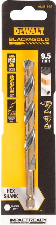 Produktbild DeWalt DT20615QZ HSSG MetallSpiralbohrer 1 Stück 9.5 mm Gesamtlänge 130 mm ko (9.5 Millimeter)
