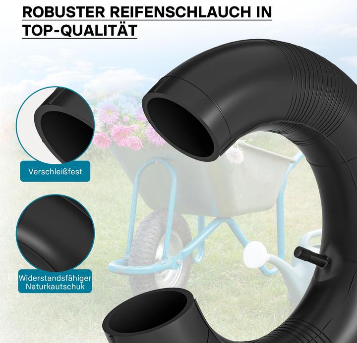 Produktbild Wiltec Standard Schlauch Reifen 4.00-8 160kg Ventil TR87 Schubkarre Sackkarre