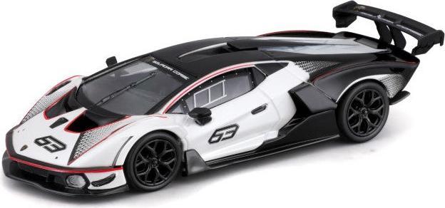 Actual product image Bburago 41167 Race - Lamborghini Essenza SCV12 #63 - 1:32 - bianco