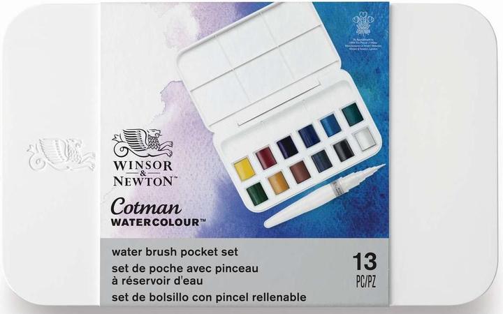 Immagine prodotto Winsor & Newton Acquerello Cotman (Bianco cinese, Tonalità giallo limone, Siena bruciata, Turchese, Blu oltremare, Diossina Viola, Verde linfa, Tinta Viridian, Giallo ocra, Lampada Nero, Tonalità cremisi di Alizarina, Il grigio di Payne)
