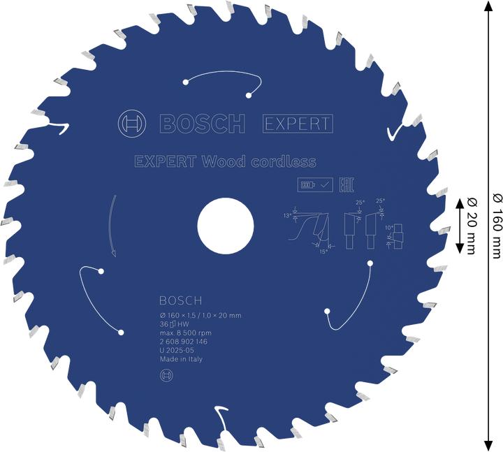 Produktbild Bosch Professional Zubehör EXPERT Wood Kreissägeblatt, 160x20 mm, T36