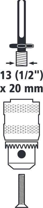 Produktbild wolfcraft 1 Bohrfutter-Adapter SDS-plus f. 1/2x20