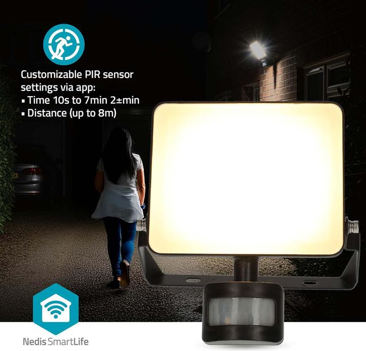 Actual product image Nedis Smartlife-Aussenleuchte | Bewegungssensor | 1620 lm | Wi-Fi | 20 W | Warm bis kühlen weiss | 300 (1620 lm, IP44)