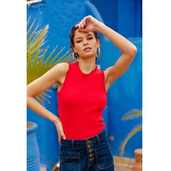 La Petite Étoile, Damen, Shirt, damen-top a petite étoie doferi, Rot, (L)
