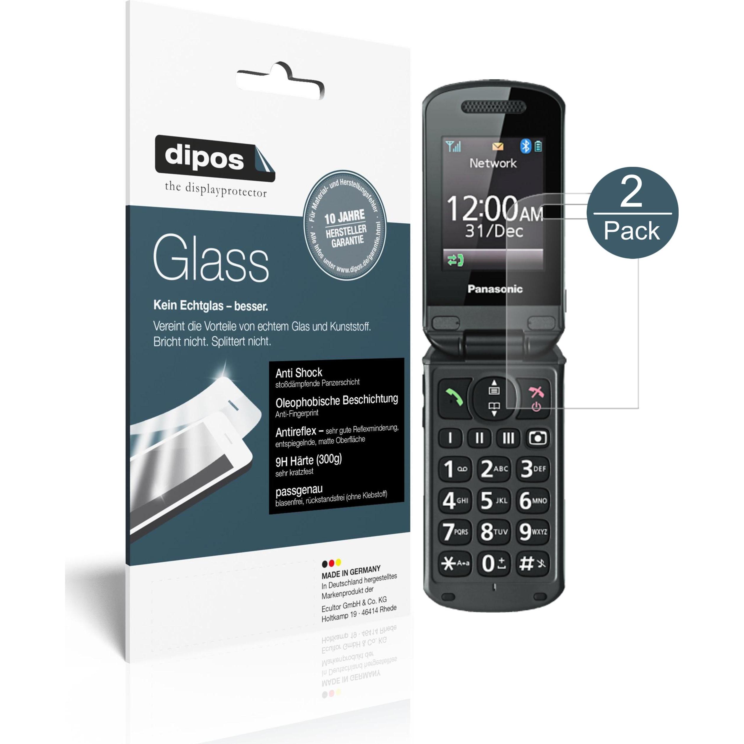Dipos Displayschutz Anti-Shock (2 Stück, Panasonic KX-TU 329), Smartphone Schutzfolie, Transparent