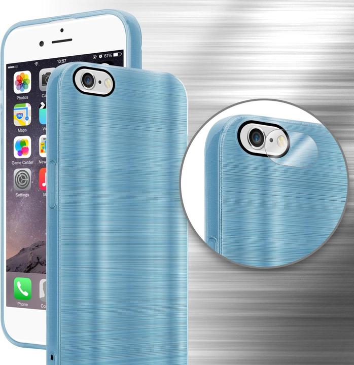 Actual product image Cadorabo Case for Apple iPhone 6 / 6S in TPU Brushed Camera Protection LM160 Style (Apple iPhone 6)