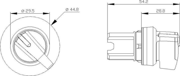 Image du produit Siemens Interrupteur à manette 2 positions, charge b ge rectangulaire 3SU1052-2CC30-0AA0