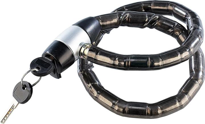 Actual product image Pearl Steel bicycle lock with special hardened 15mm steel sleeves, 80 cm (80 cm)