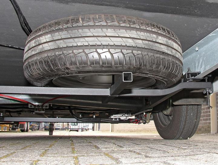 Actual product image LAS 11808 Spare wheel holder steel 185cm x 62cm x 1.75cm